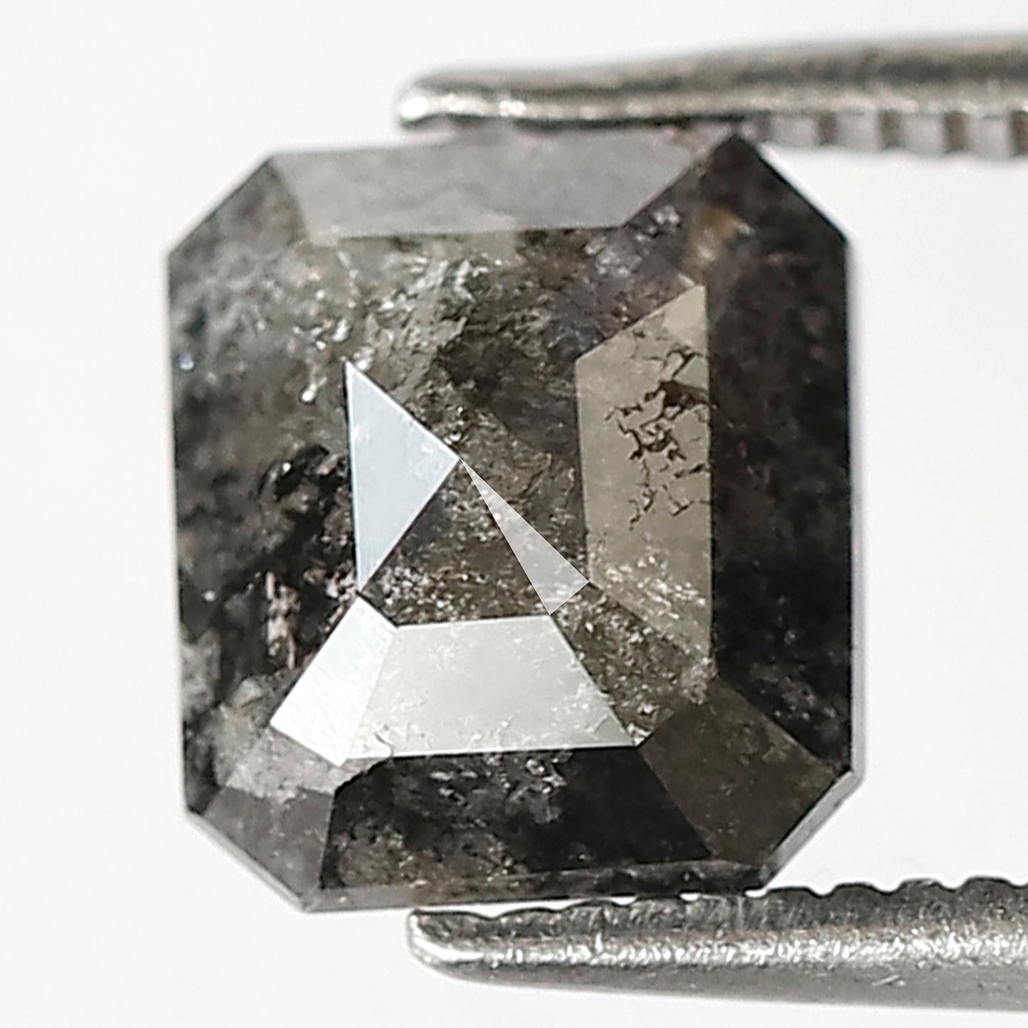 Loose 1.84 CT Cushion Cut Gray Black Diamond, Natural Salt and Pepper Conflict Free Diamond