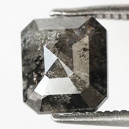 Loose 1.84 CT Cushion Cut Gray Black Diamond, Natural Salt and Pepper Conflict Free Diamond