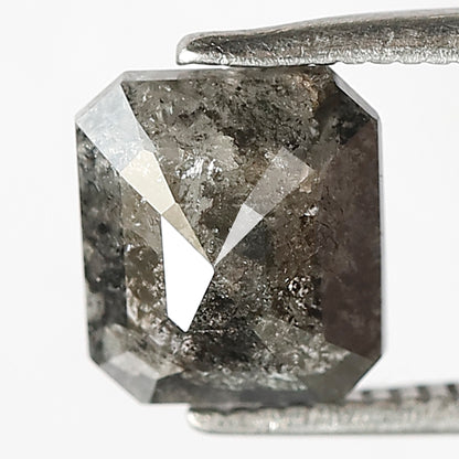 Loose 1.84 CT Cushion Cut Gray Black Diamond, Natural Salt and Pepper Conflict Free Diamond