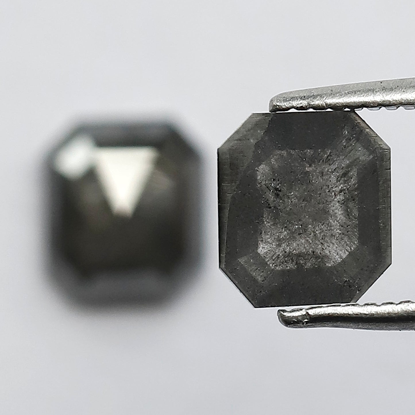 7 MM Natural Grey Black 2.34 CT Pair of Glaring Faceted Loose Conflict Free Salt and Pepper Diamond Made for Beautiful Marriage Jewelry