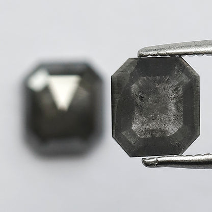 7 MM Natural Grey Black 2.34 CT Pair of Glaring Faceted Loose Conflict Free Salt and Pepper Diamond Made for Beautiful Marriage Jewelry