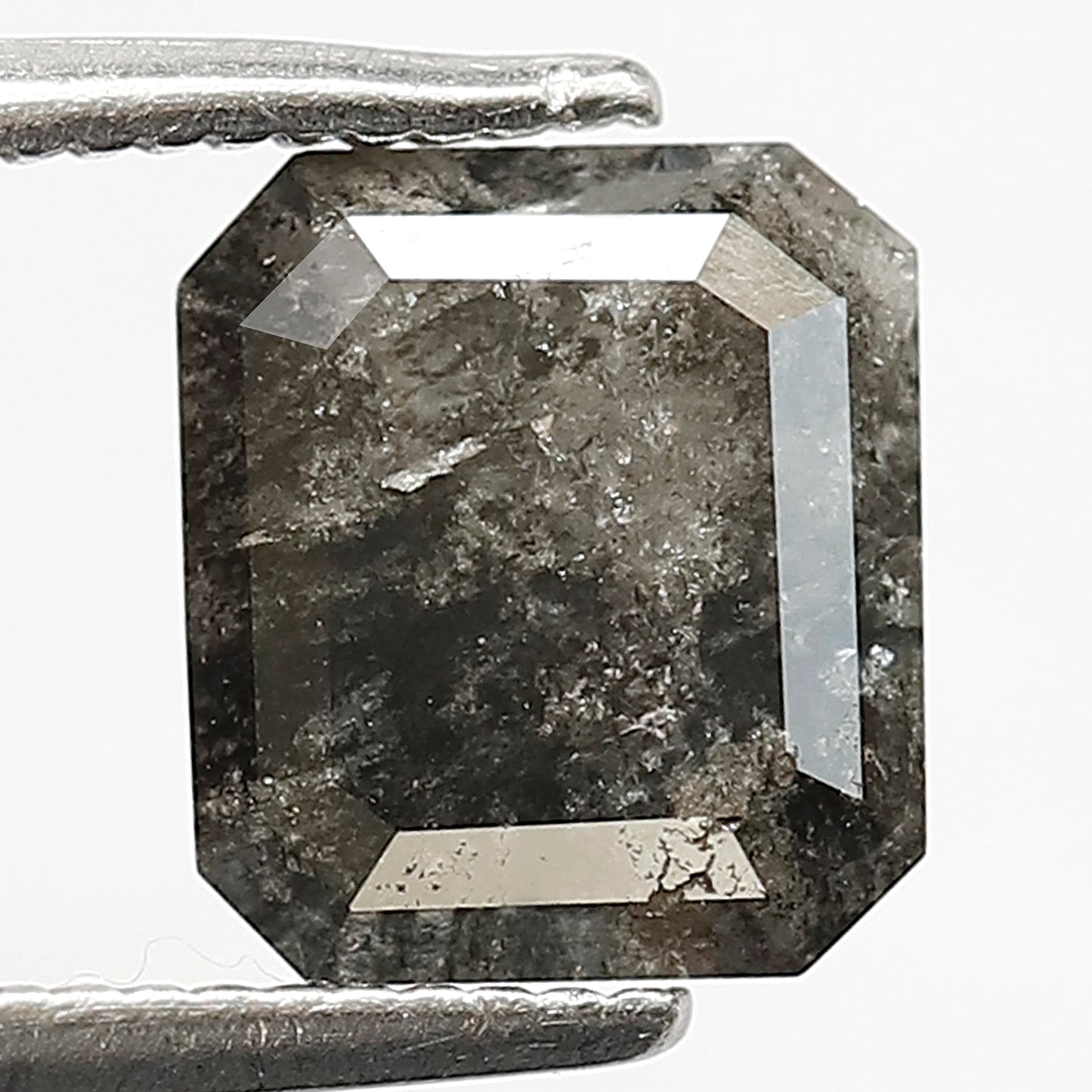 Loose 1.84 CT Cushion Cut Gray Black Diamond, Natural Salt and Pepper Conflict Free Diamond
