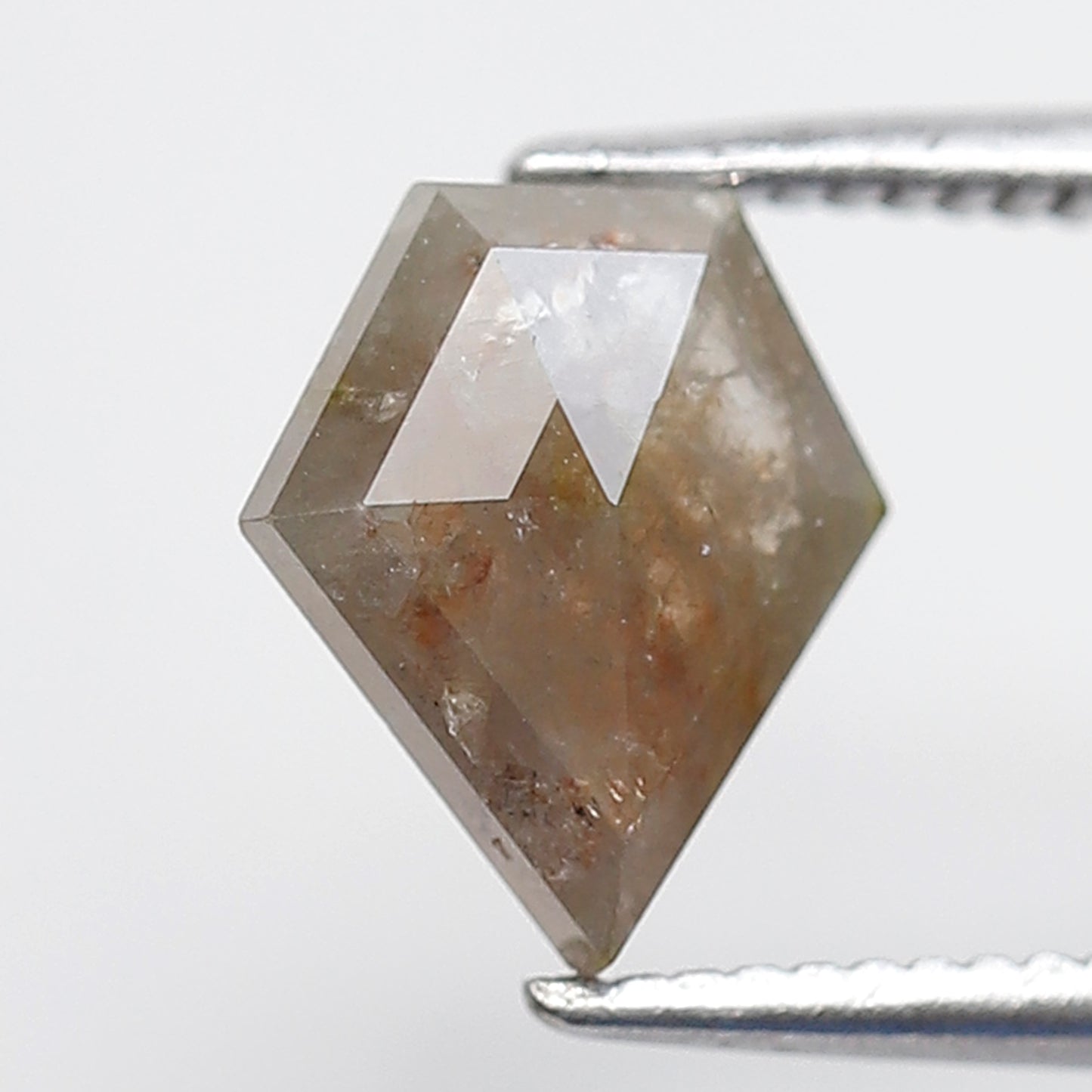 1.25 Ct Shield Shape Salt and Pepper Diamond 8.50 MM Rustic Grey Natural Loose Diamond