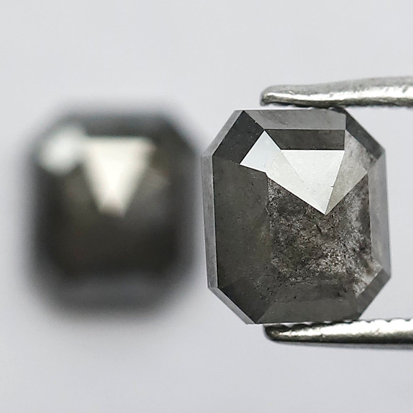 7 MM Natural Grey Black 2.34 CT Pair of Glaring Faceted Loose Conflict Free Salt and Pepper Diamond Made for Beautiful Marriage Jewelry