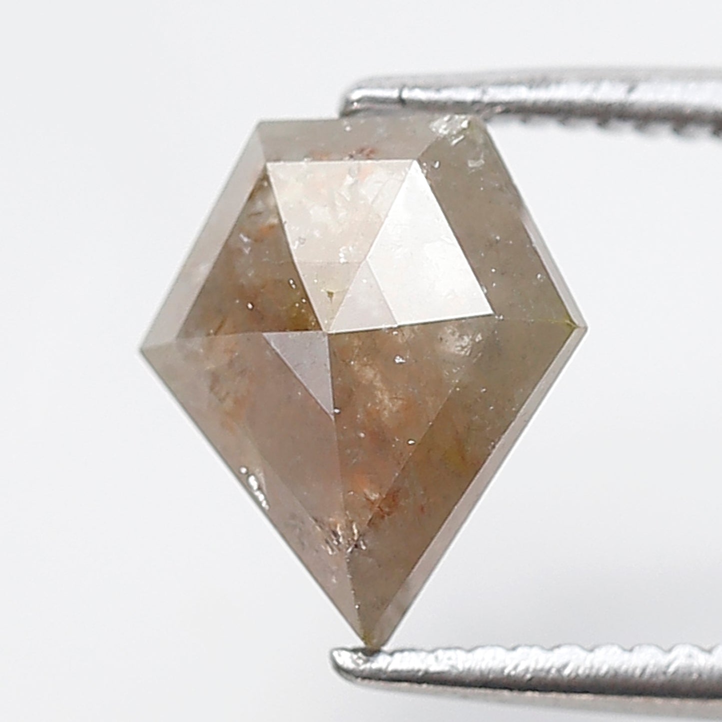 1.25 Ct Shield Shape Salt and Pepper Diamond 8.50 MM Rustic Grey Natural Loose Diamond