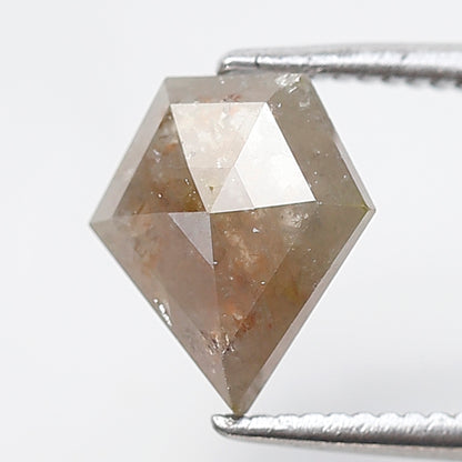 1.25 Ct Shield Shape Salt and Pepper Diamond 8.50 MM Rustic Grey Natural Loose Diamond