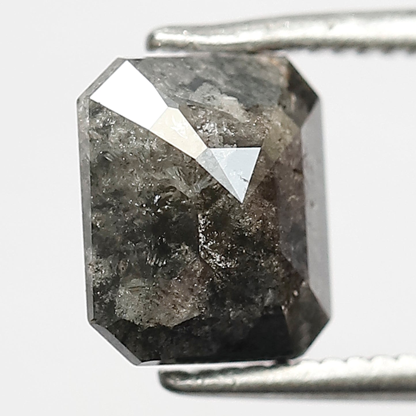 Loose 1.84 CT Cushion Cut Gray Black Diamond, Natural Salt and Pepper Conflict Free Diamond