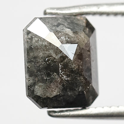 Loose 1.84 CT Cushion Cut Gray Black Diamond, Natural Salt and Pepper Conflict Free Diamond