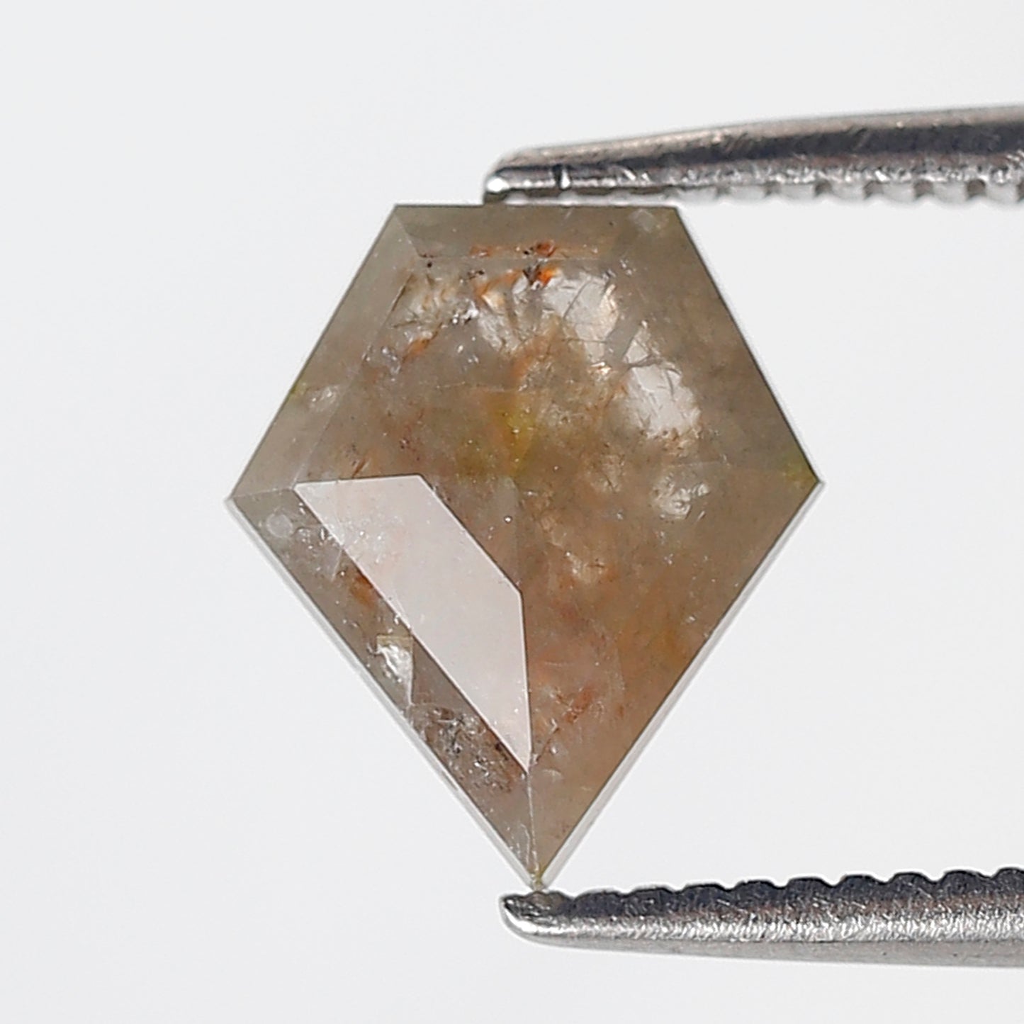 1.25 Ct Shield Shape Salt and Pepper Diamond 8.50 MM Rustic Grey Natural Loose Diamond