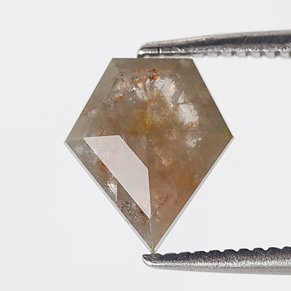 1.25 Ct Shield Shape Salt and Pepper Diamond 8.50 MM Rustic Grey Natural Loose Diamond