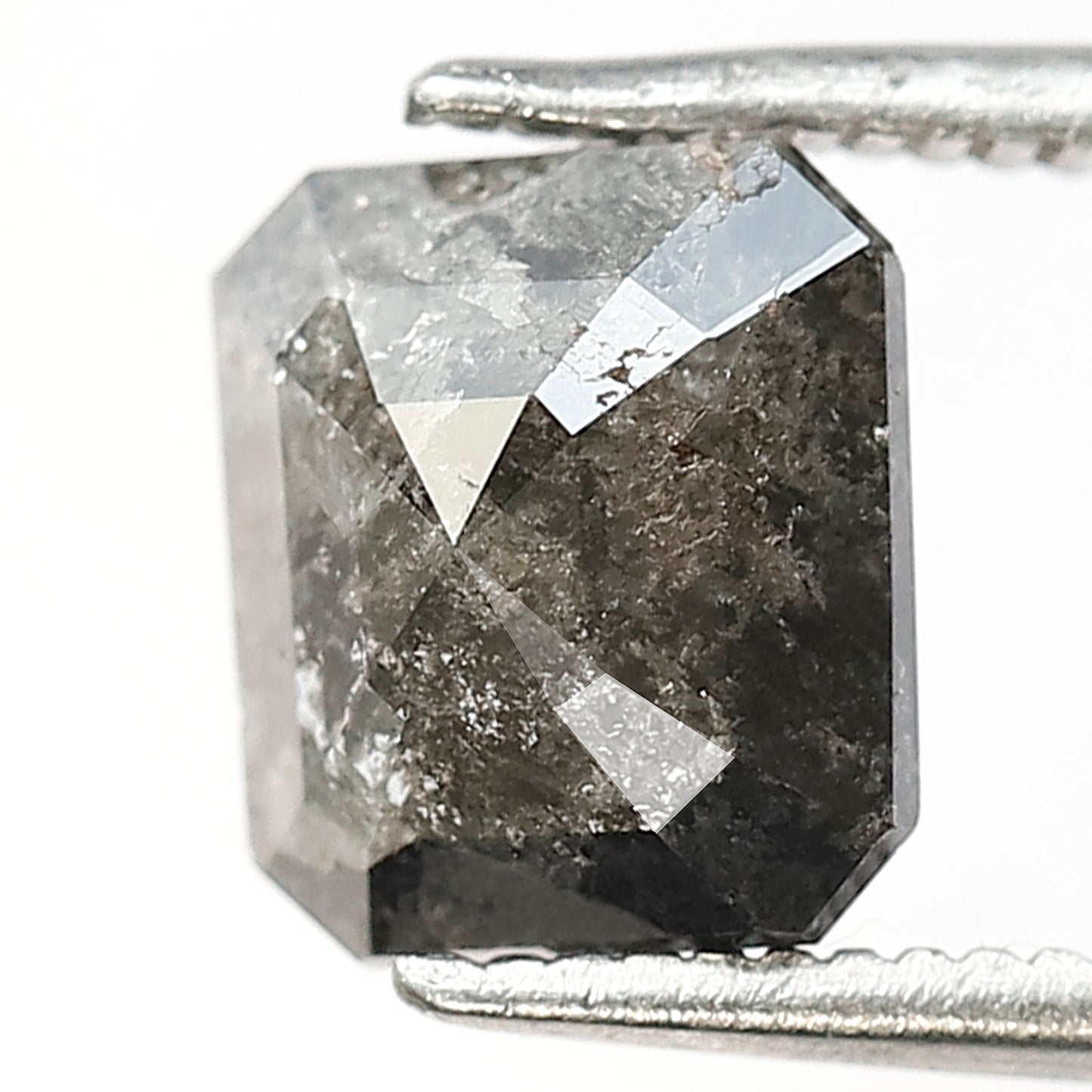 Loose 1.84 CT Cushion Cut Gray Black Diamond, Natural Salt and Pepper Conflict Free Diamond