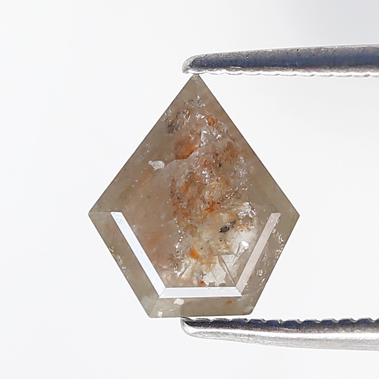 1.25 Ct Shield Shape Salt and Pepper Diamond 8.50 MM Rustic Grey Natural Loose Diamond