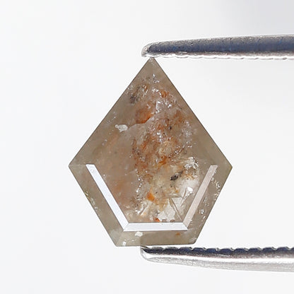 1.25 Ct Shield Shape Salt and Pepper Diamond 8.50 MM Rustic Grey Natural Loose Diamond