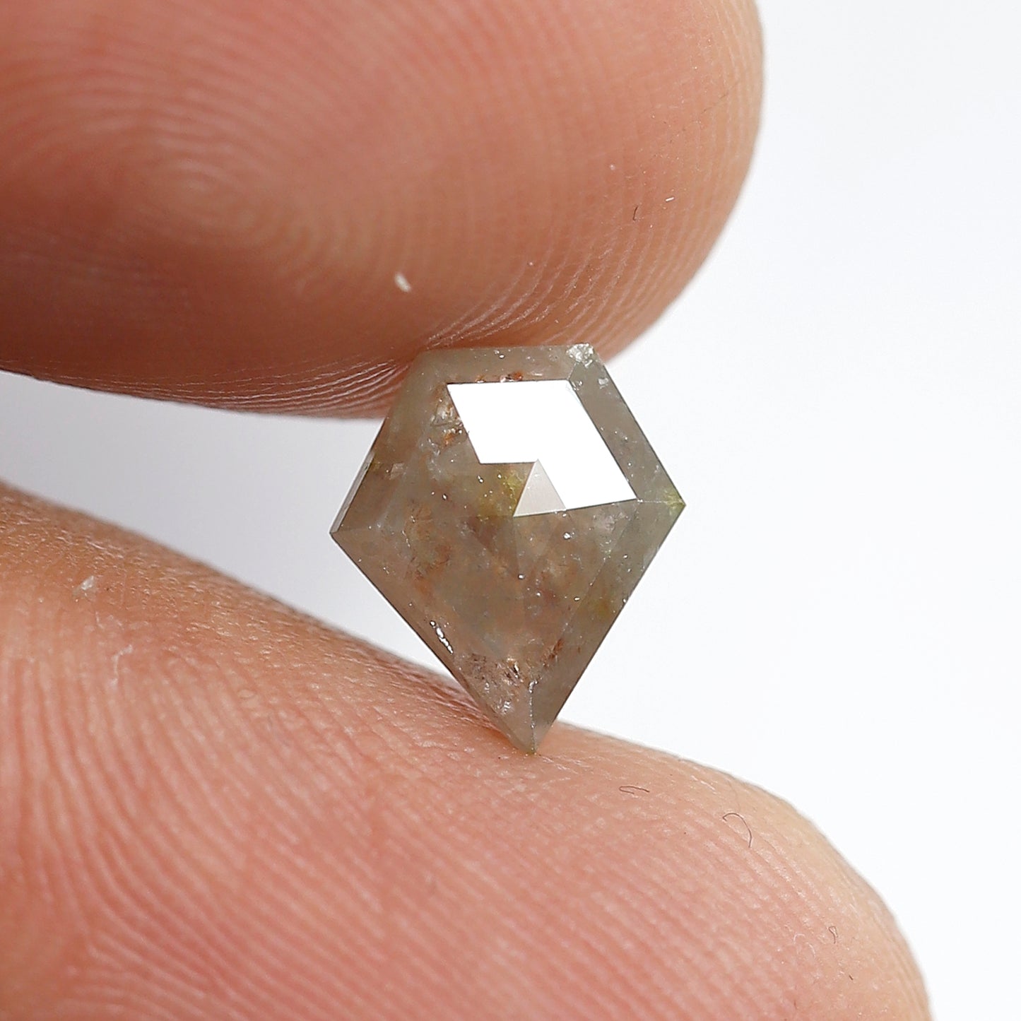 1.25 Ct Shield Shape Salt and Pepper Diamond 8.50 MM Rustic Grey Natural Loose Diamond