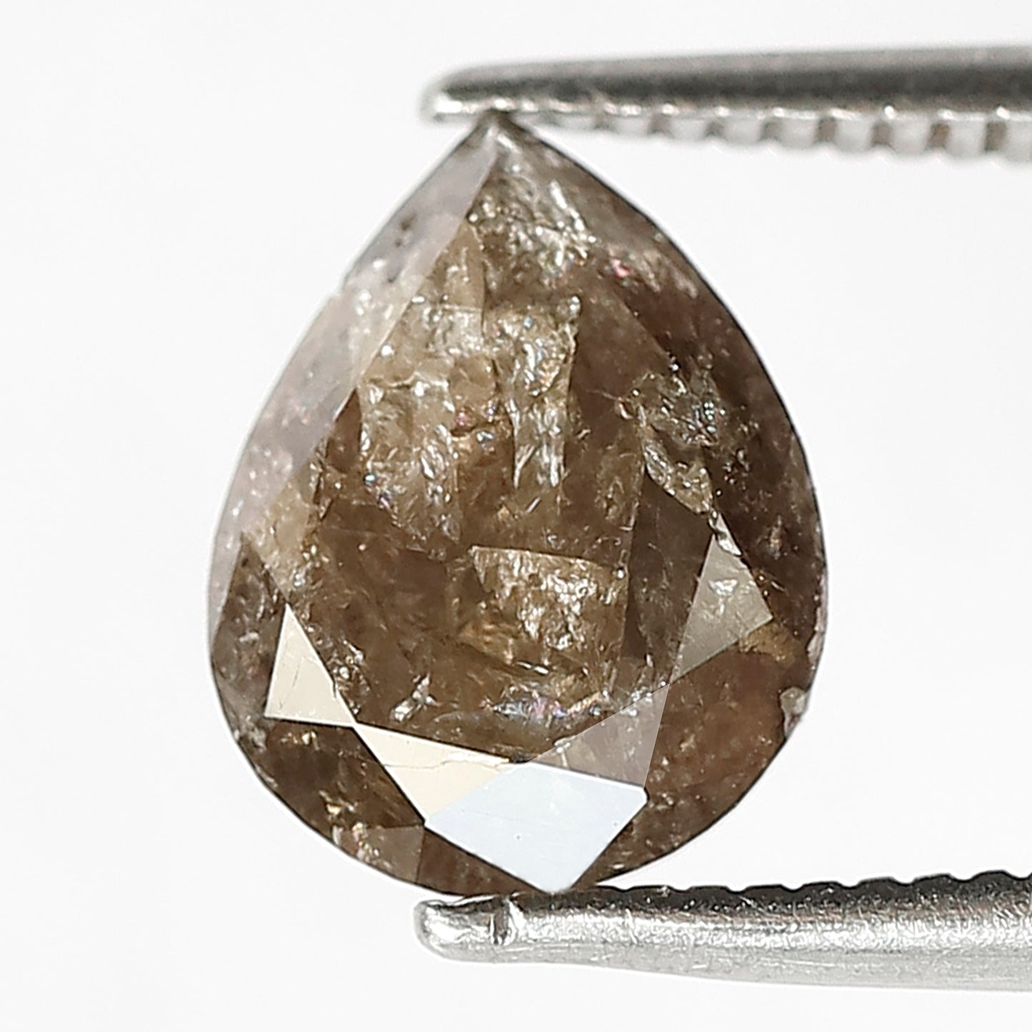 1.91 CT Pear Shape Conflict Free Loose Diamond, 9.00 x 7.00 mm Natural Brown Salt and Pepper Diamond For Wedding Ring
