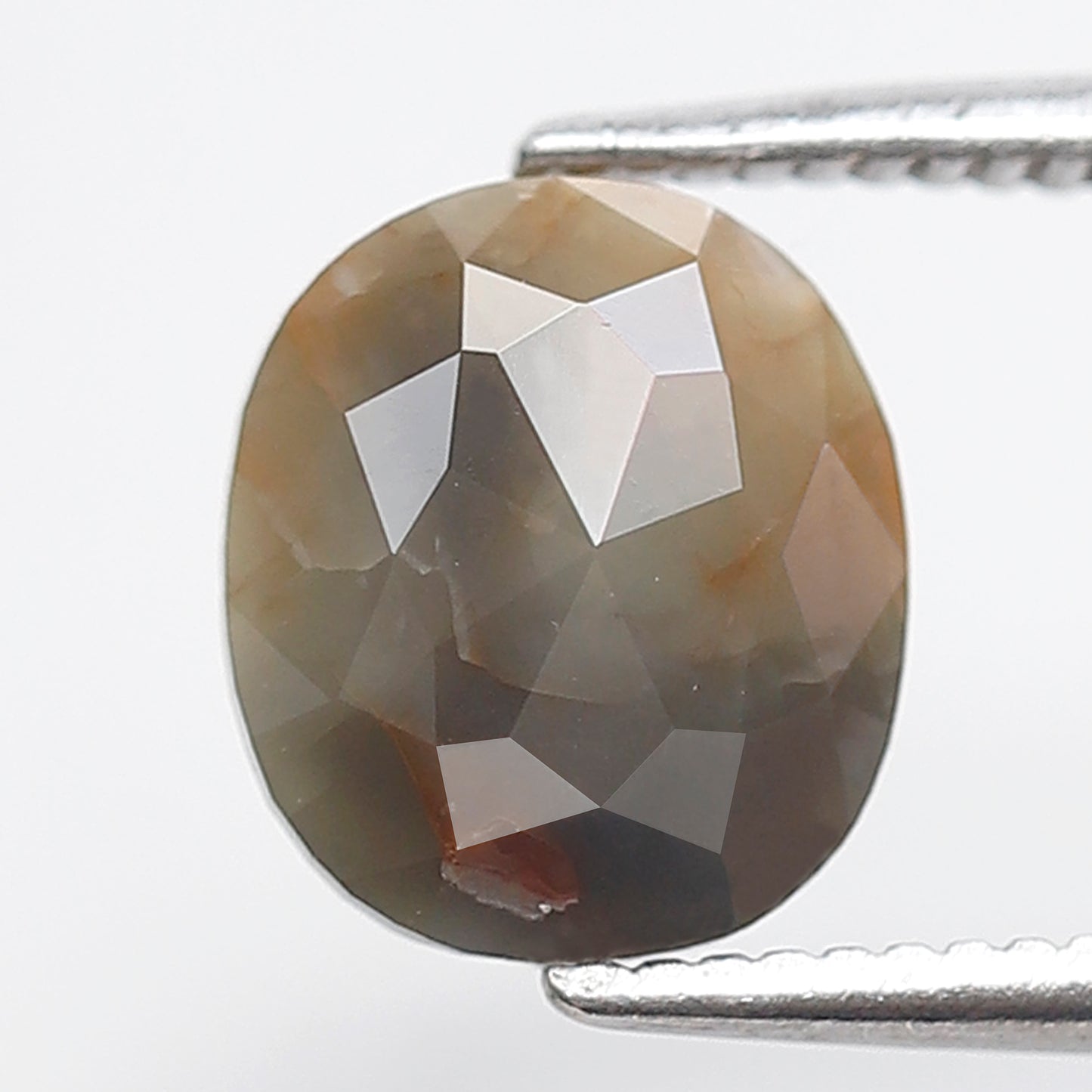 8 MM 1.24 Ct Oval Shape Salt and Pepper Diamond Rustic Grey Color Natural Loose Diamond