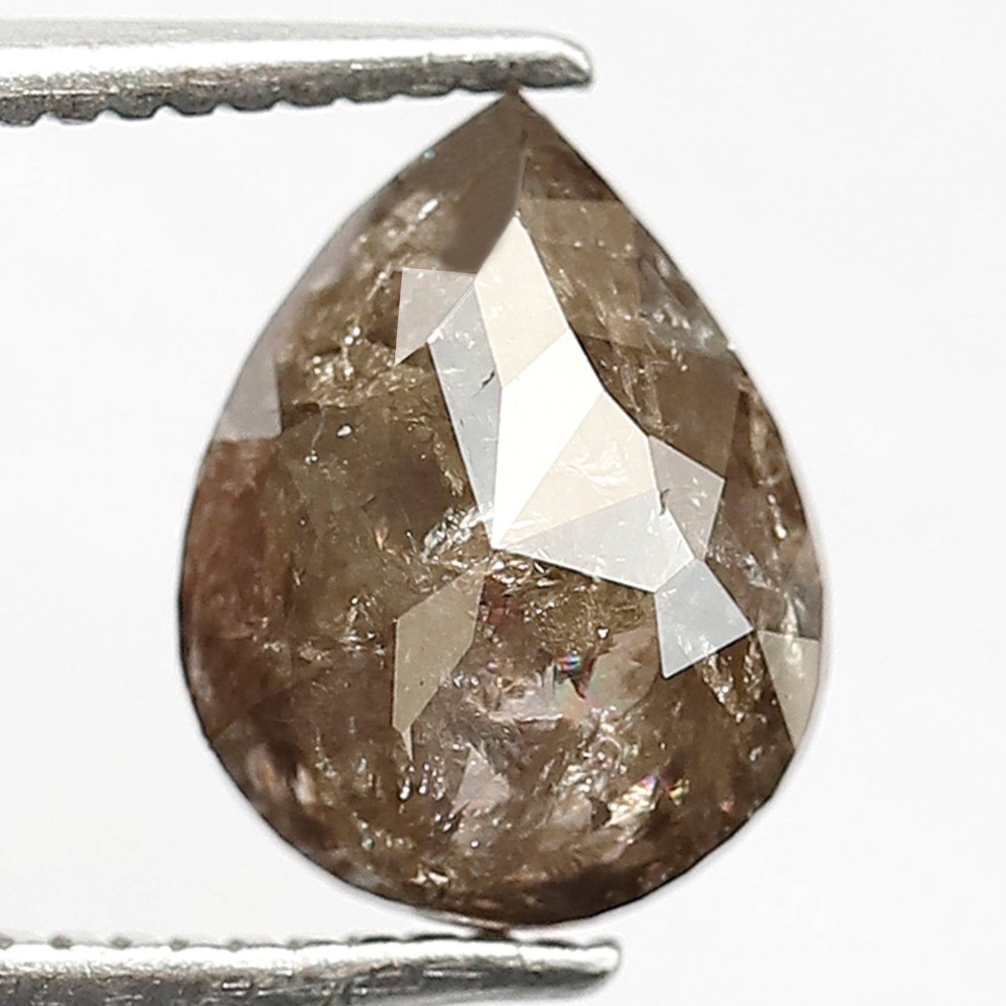 1.91 CT Pear Shape Conflict Free Loose Diamond, 9.00 x 7.00 mm Natural Brown Salt and Pepper Diamond For Wedding Ring