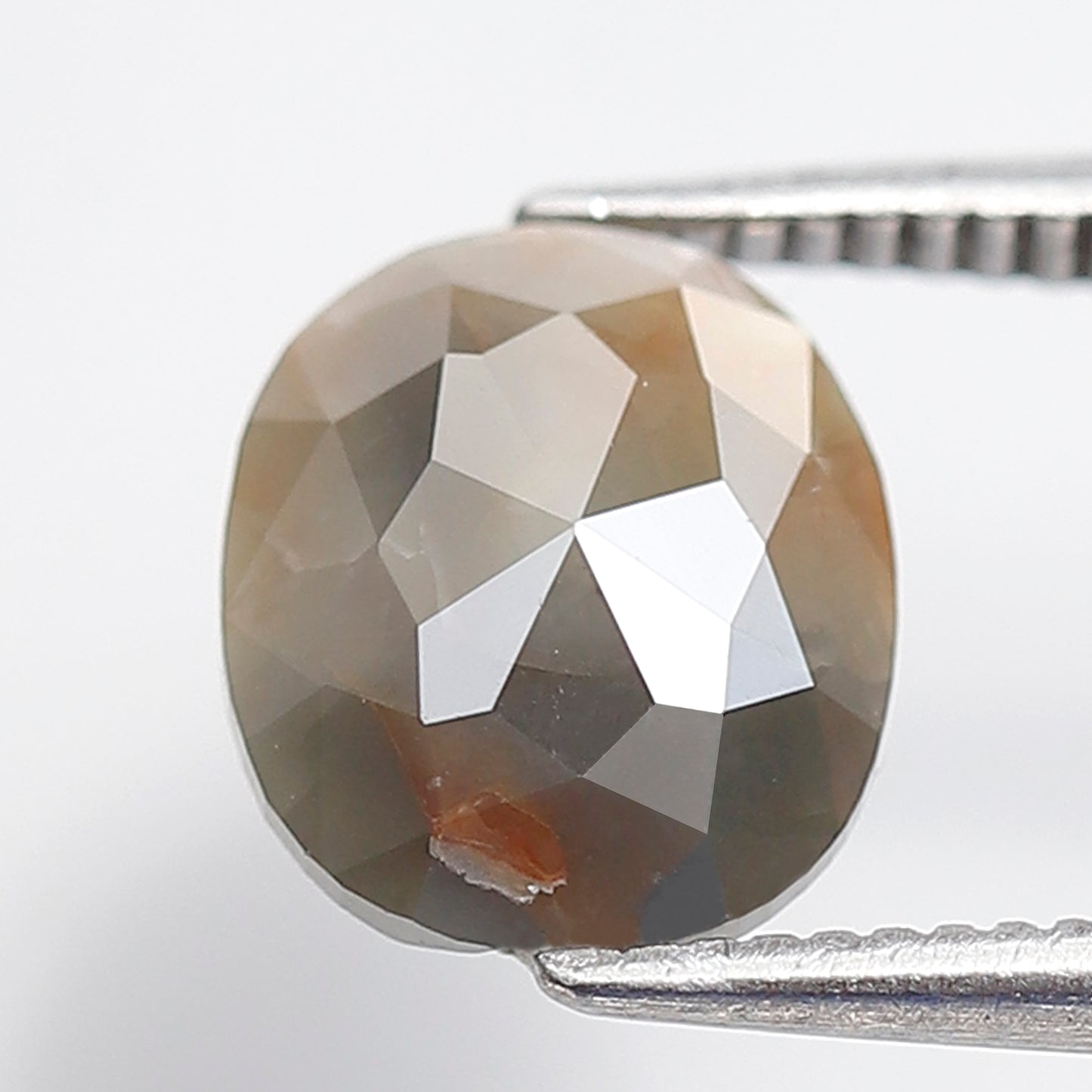 8 MM 1.24 Ct Oval Shape Salt and Pepper Diamond Rustic Grey Color Natural Loose Diamond