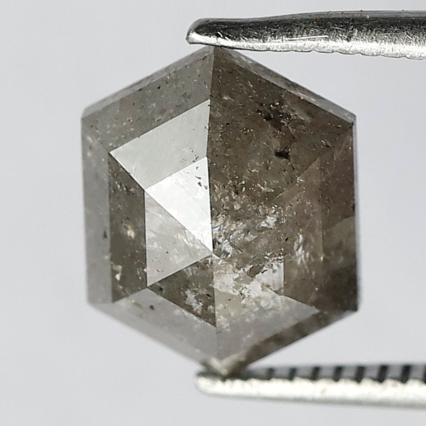 2.39 CT Domed Top Fancy Smokey Grey Black Glaring Faceted Earth Mined Salt and Pepper Diamond Made for Custom Design Pron Setting Ring