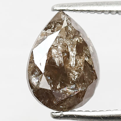 1.91 CT Pear Shape Conflict Free Loose Diamond, 9.00 x 7.00 mm Natural Brown Salt and Pepper Diamond For Wedding Ring