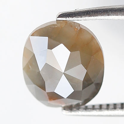 8 MM 1.24 Ct Oval Shape Salt and Pepper Diamond Rustic Grey Color Natural Loose Diamond