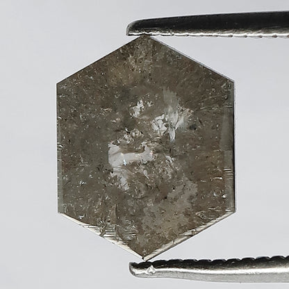 2.39 CT Domed Top Fancy Smokey Grey Black Glaring Faceted Earth Mined Salt and Pepper Diamond Made for Custom Design Pron Setting Ring