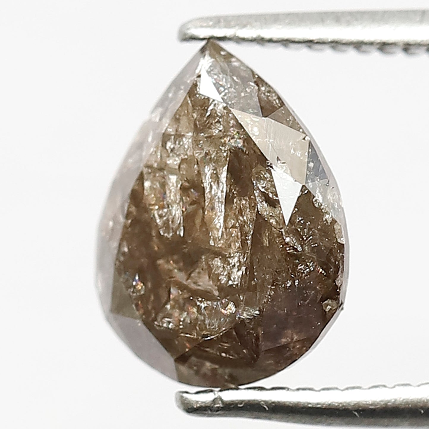 1.91 CT Pear Shape Conflict Free Loose Diamond, 9.00 x 7.00 mm Natural Brown Salt and Pepper Diamond For Wedding Ring