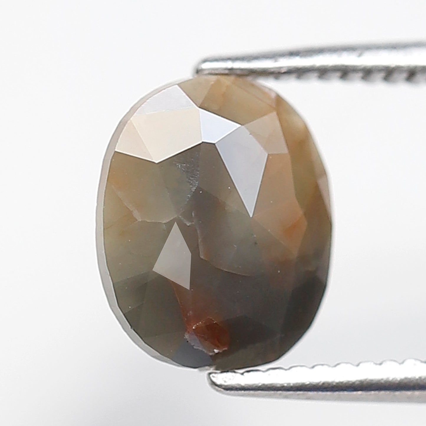 8 MM 1.24 Ct Oval Shape Salt and Pepper Diamond Rustic Grey Color Natural Loose Diamond