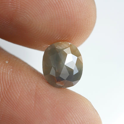 8 MM 1.24 Ct Oval Shape Salt and Pepper Diamond Rustic Grey Color Natural Loose Diamond
