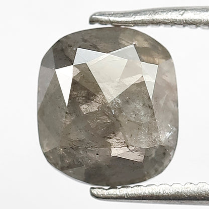 1.84 CT Cushion Shape Salt and Pepper Diamond, Natural Gray Black Translucent Diamond for Anniversary Jewelry