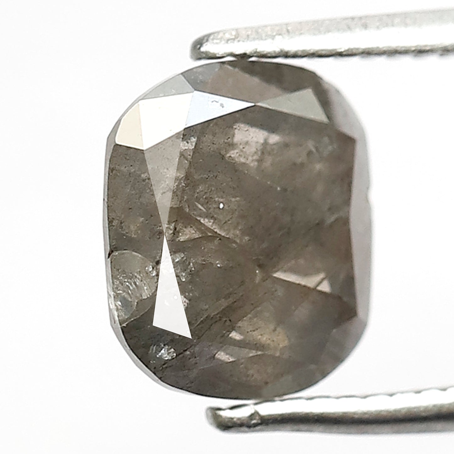 1.84 CT Cushion Shape Salt and Pepper Diamond, Natural Gray Black Translucent Diamond for Anniversary Jewelry
