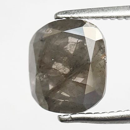 1.84 CT Cushion Shape Salt and Pepper Diamond, Natural Gray Black Translucent Diamond for Anniversary Jewelry