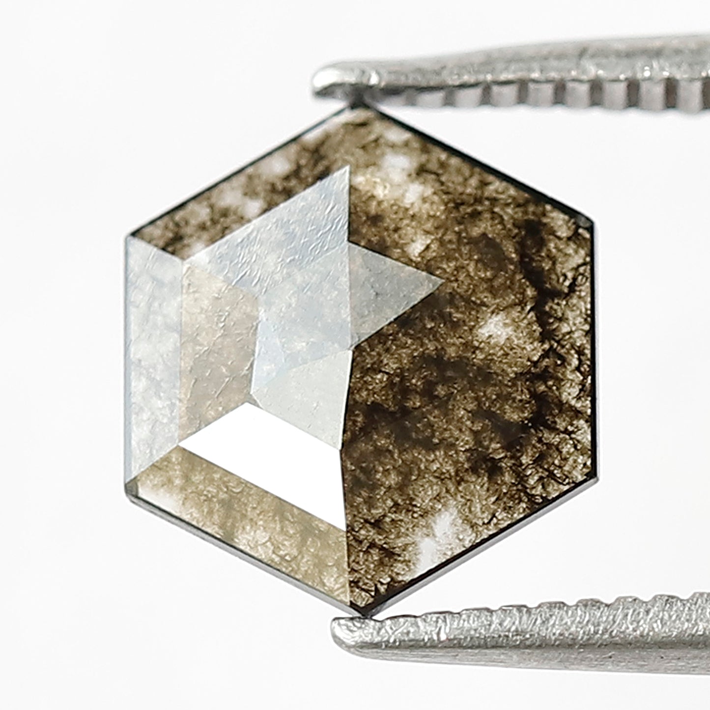 Translucent 1.00 CT Cushion Cut Dark Brownish Yellow Diamond, Natural Salt and Pepper Diamond for Custom Ring