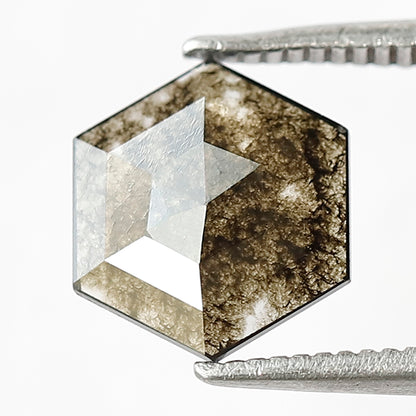 Translucent 1.00 CT Cushion Cut Dark Brownish Yellow Diamond, Natural Salt and Pepper Diamond for Custom Ring