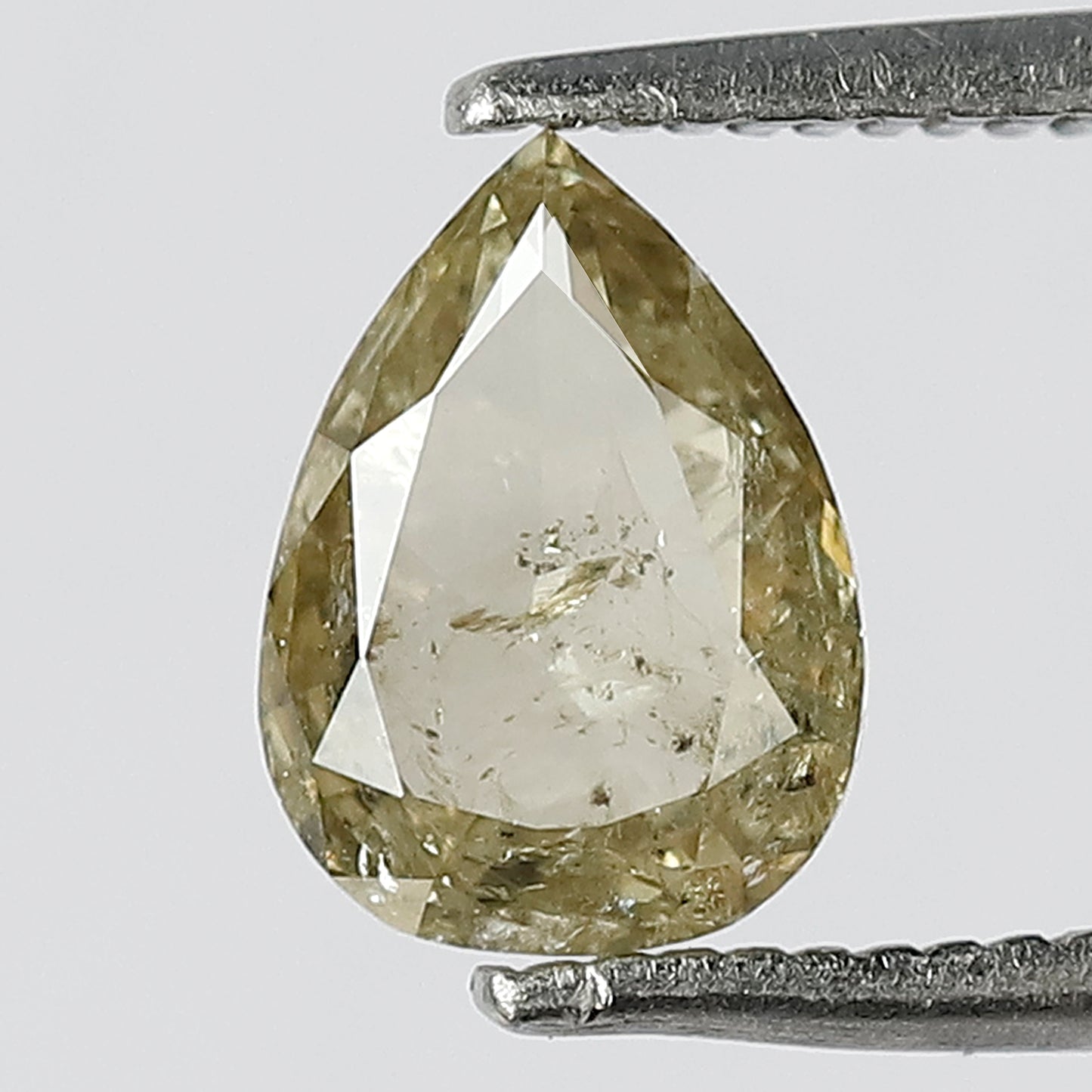 1.02 CT Natural Loose 8 MM Beautiful Greenish Pear Shape Rose Cut Fully Polished Conflict Free Diamond Perfect for Making Engagement ring