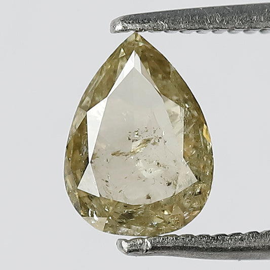 1.02 CT Natural Loose 8 MM Beautiful Greenish Pear Shape Rose Cut Fully Polished Conflict Free Diamond Perfect for Making Engagement ring