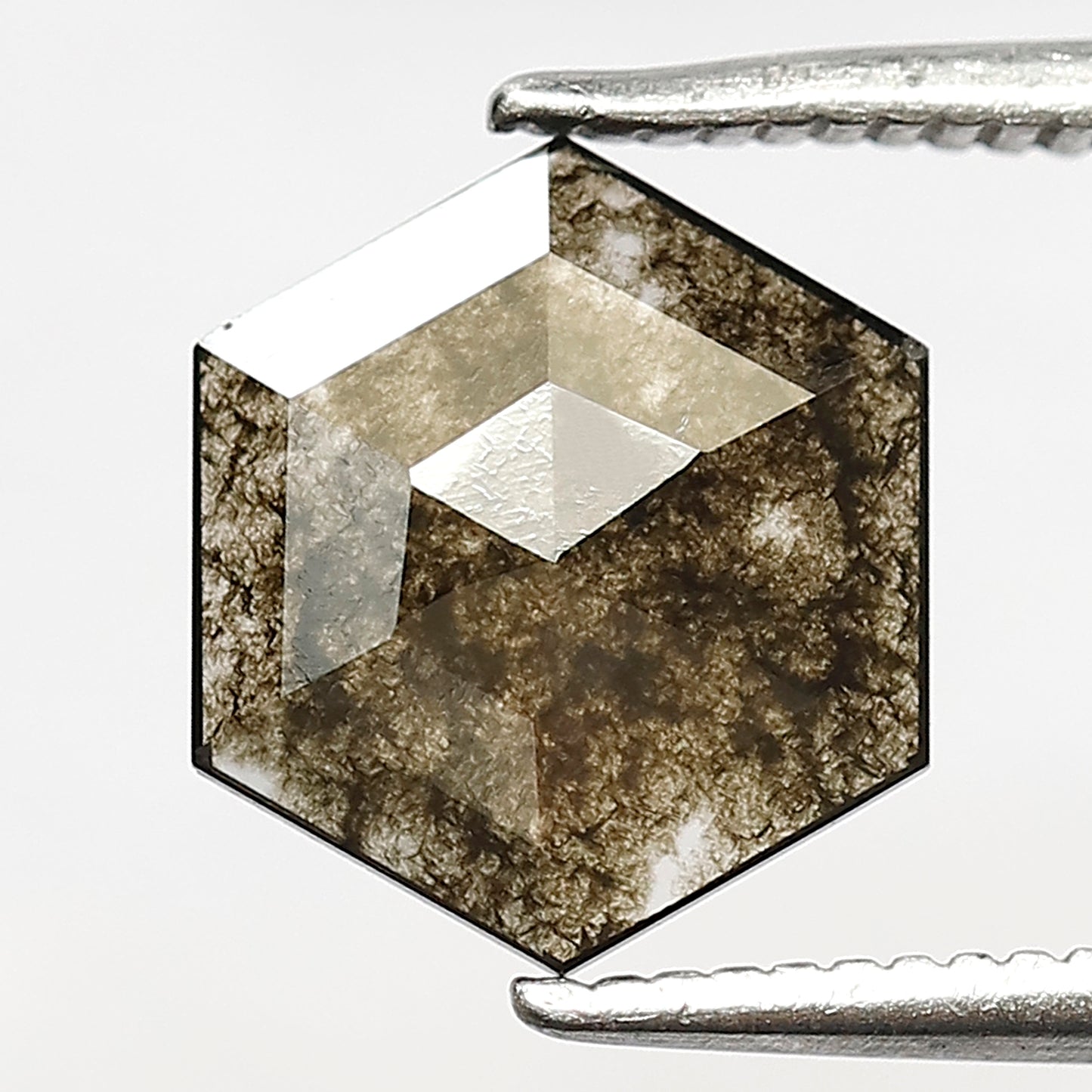 Translucent 1.00 CT Cushion Cut Dark Brownish Yellow Diamond, Natural Salt and Pepper Diamond for Custom Ring