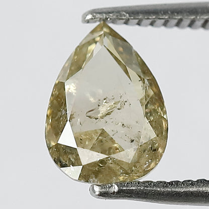 1.02 CT Natural Loose 8 MM Beautiful Greenish Pear Shape Rose Cut Fully Polished Conflict Free Diamond Perfect for Making Engagement ring