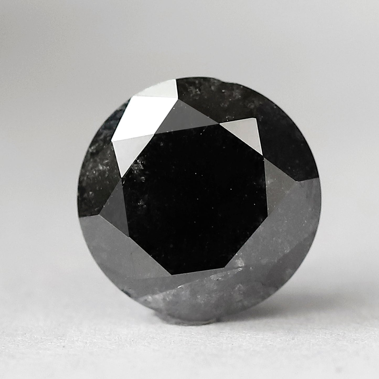 4.08 CT Large Round Brilliant Cut Salt and Pepper Diamond, Natural Earth Mined Loose Diamond, 9.40 x 9.40 mm