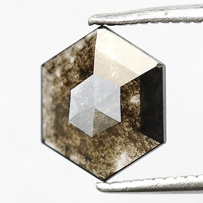 Translucent 1.00 CT Cushion Cut Dark Brownish Yellow Diamond, Natural Salt and Pepper Diamond for Custom Ring