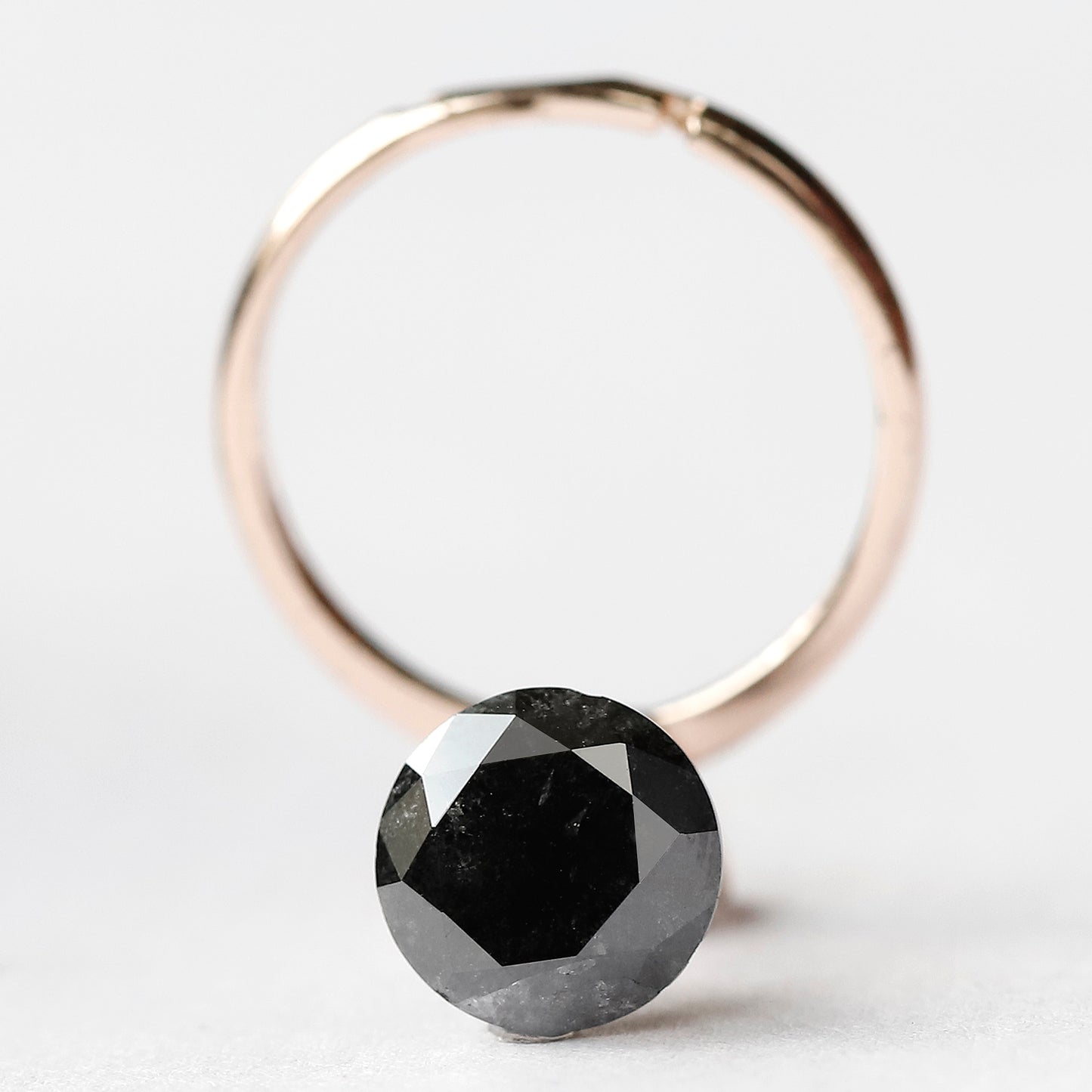 4.08 CT Large Round Brilliant Cut Salt and Pepper Diamond, Natural Earth Mined Loose Diamond, 9.40 x 9.40 mm