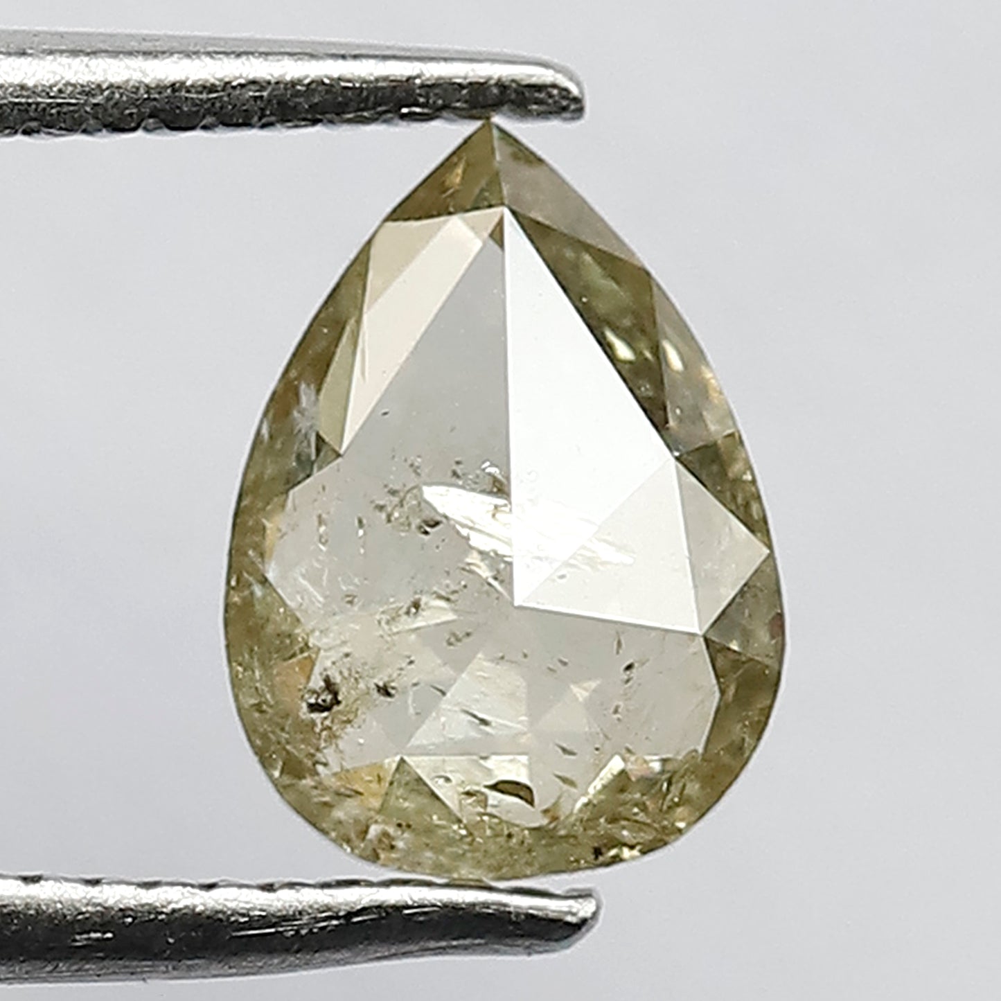 1.02 CT Natural Loose 8 MM Beautiful Greenish Pear Shape Rose Cut Fully Polished Conflict Free Diamond Perfect for Making Engagement ring