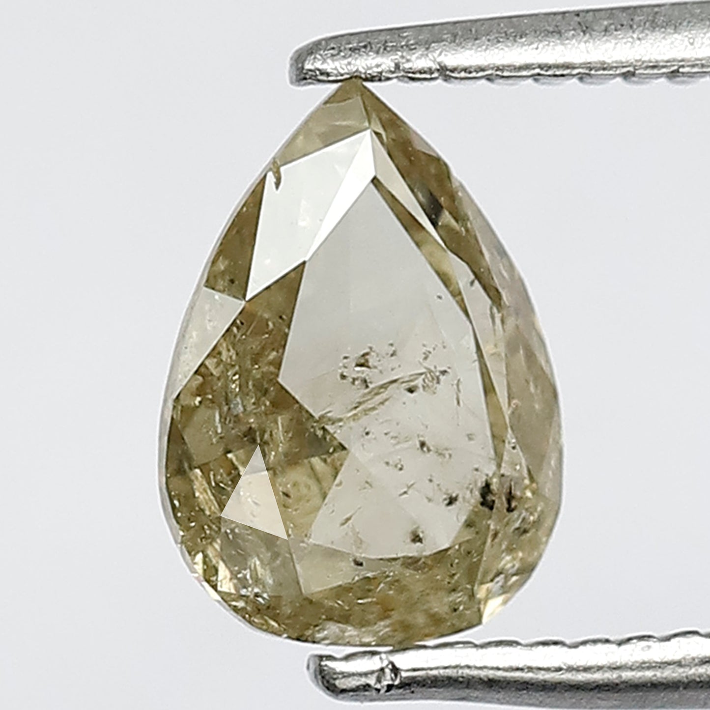 1.02 CT Natural Loose 8 MM Beautiful Greenish Pear Shape Rose Cut Fully Polished Conflict Free Diamond Perfect for Making Engagement ring