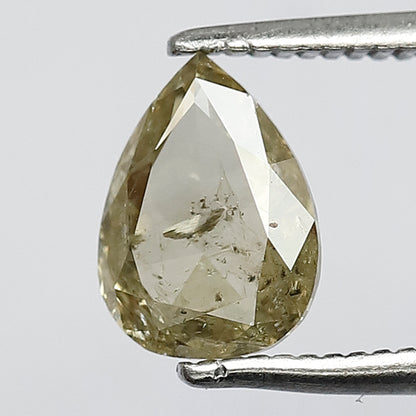 1.02 CT Natural Loose 8 MM Beautiful Greenish Pear Shape Rose Cut Fully Polished Conflict Free Diamond Perfect for Making Engagement ring