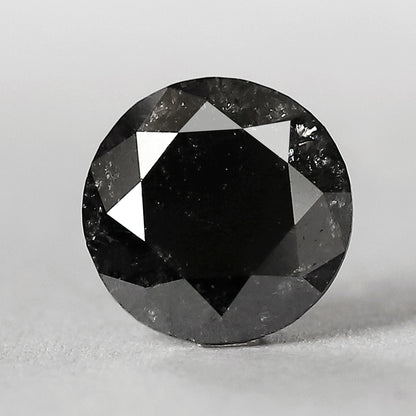 2.15 CT Round Brilliant cut Loose Diamond, Natural Salt and Pepper Earth Mined Diamond, 8.70 mm Stone for Engagement Ring