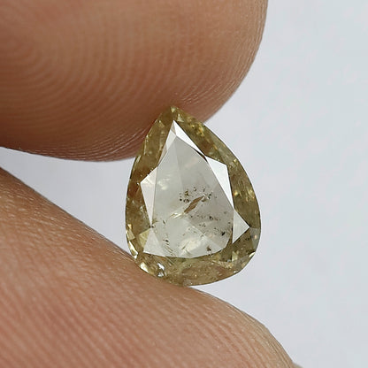 1.02 CT Natural Loose 8 MM Beautiful Greenish Pear Shape Rose Cut Fully Polished Conflict Free Diamond Perfect for Making Engagement ring