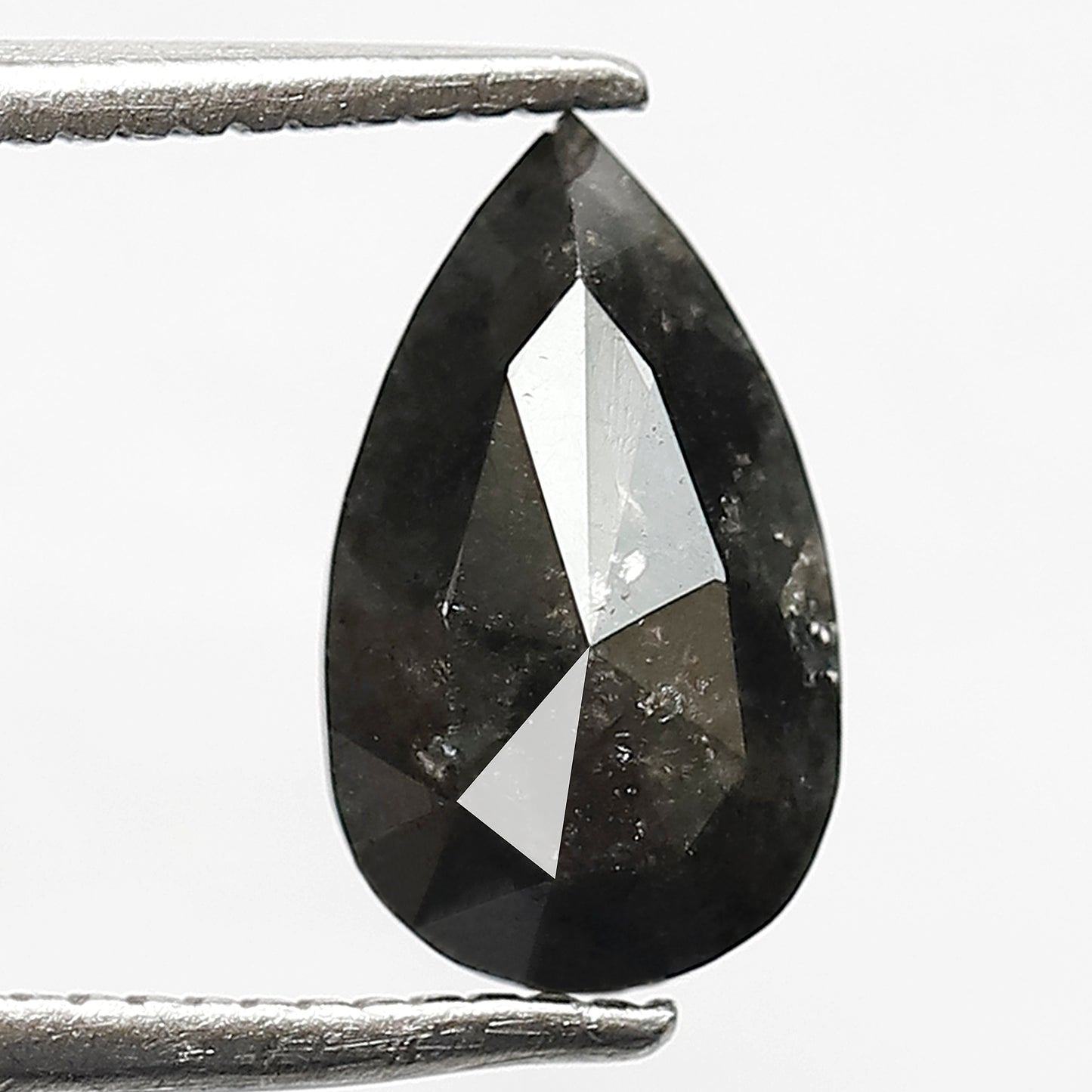 1.47 CT Pear Shape Salt and Pepper Diamond, Natural Gray Black Loose Earth Mined Diamond