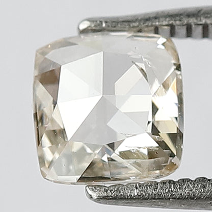0.76 CT Cushion cut Rose cut Diamond 6 mm Light Brown color Si Clarity Loose Diamond