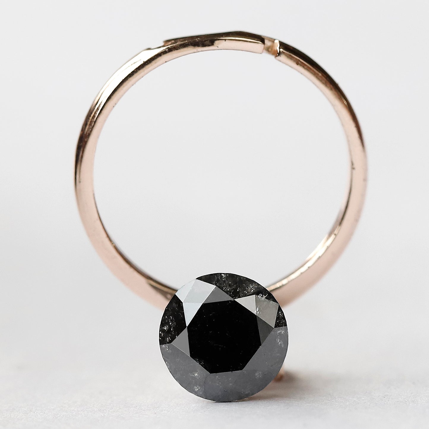 2.15 CT Round Brilliant cut Loose Diamond, Natural Salt and Pepper Earth Mined Diamond, 8.70 mm Stone for Engagement Ring
