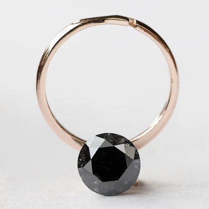 2.15 CT Round Brilliant cut Loose Diamond, Natural Salt and Pepper Earth Mined Diamond, 8.70 mm Stone for Engagement Ring